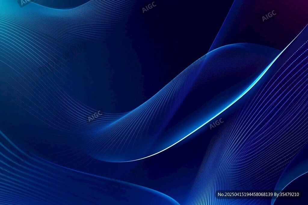 梦幻蓝紫流动线条背景