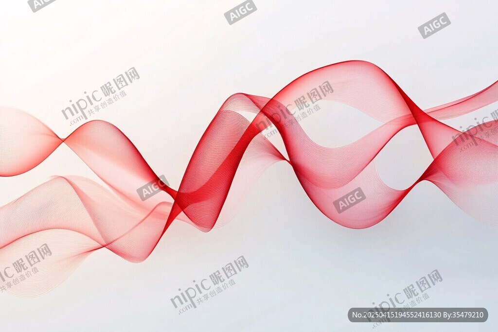 红色飘逸动感线条背景图