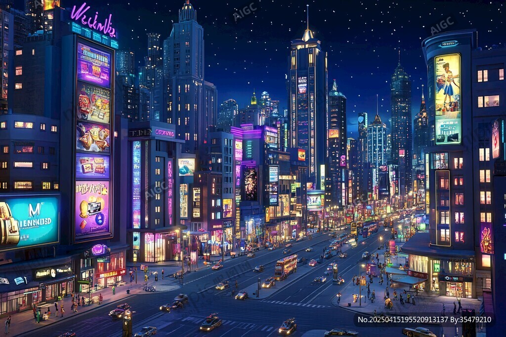 繁华都市的璀璨夜景