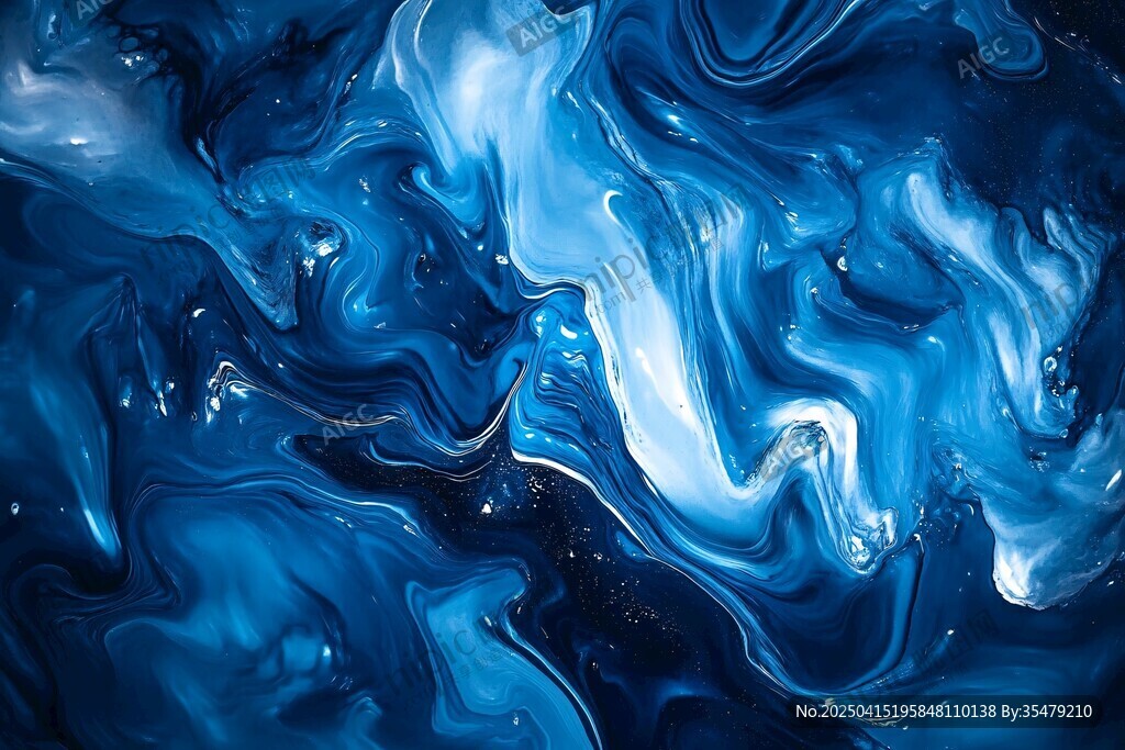 梦幻蓝色流体艺术纹理
