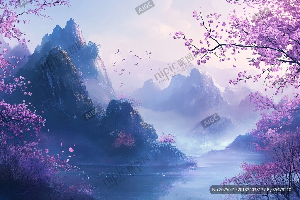 春日山水间的烂漫景致