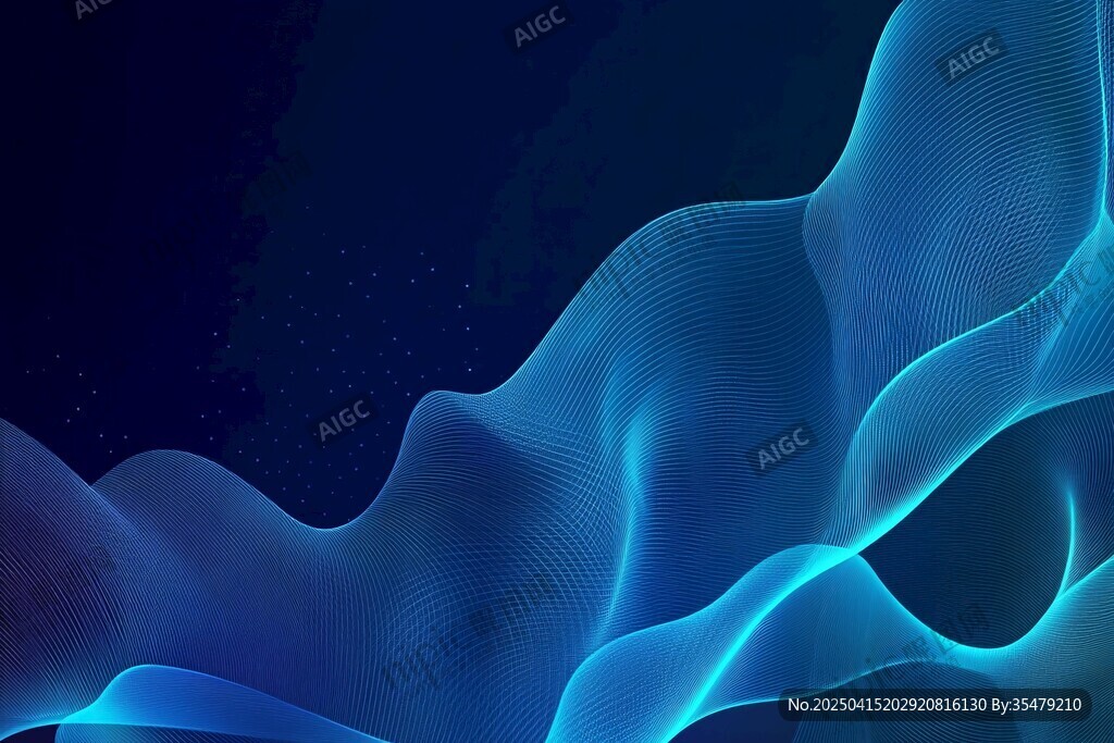 蓝色梦幻流动光影背景