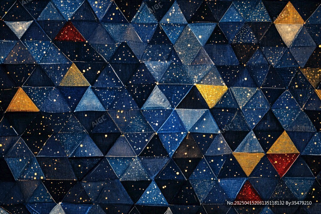 星空三角几何图案背景