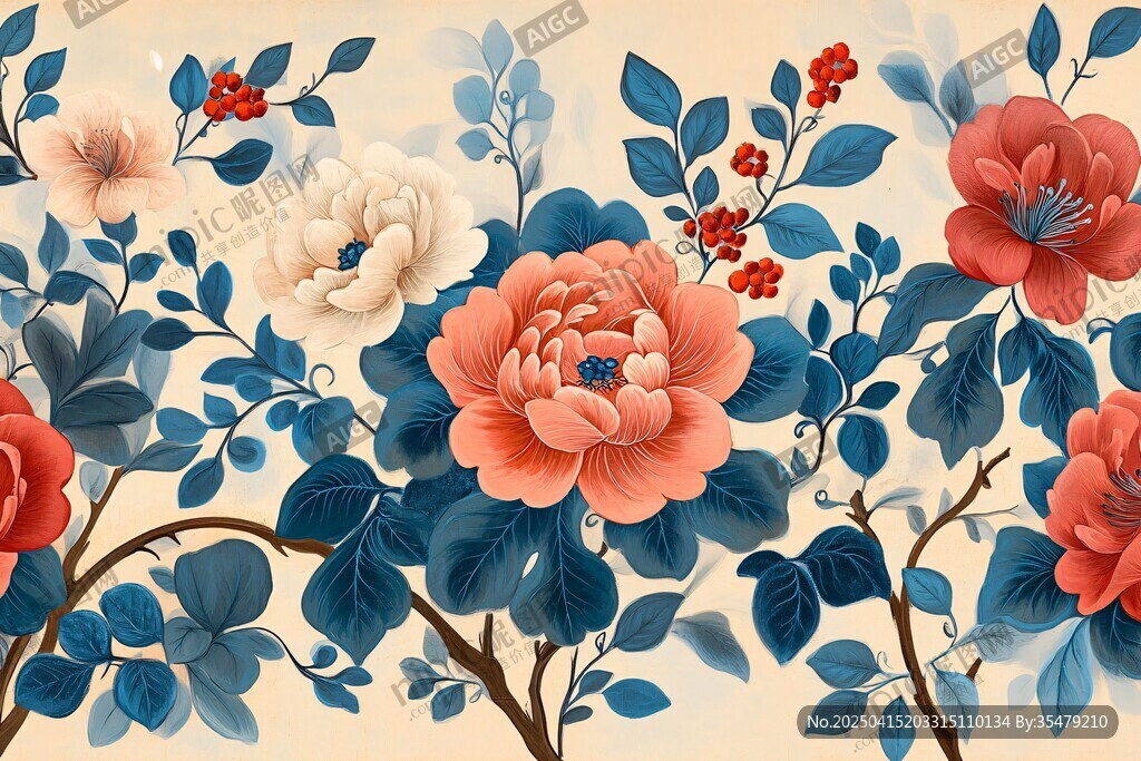 中式花卉图案 典雅浪漫