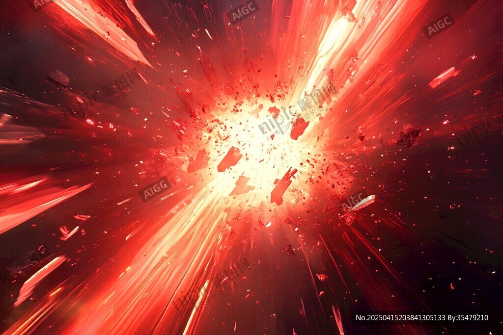 红色能量爆发炫酷特效图
