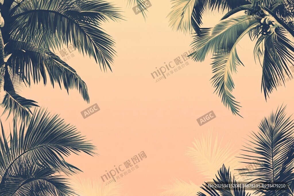 夏日椰林风景