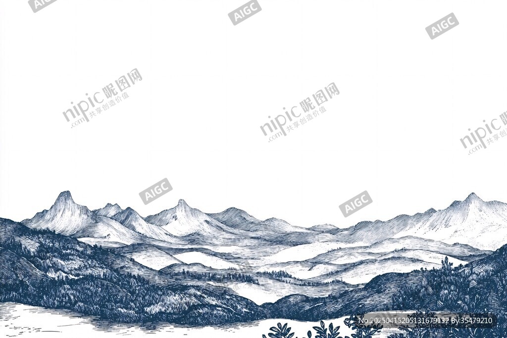 水墨山川风景图