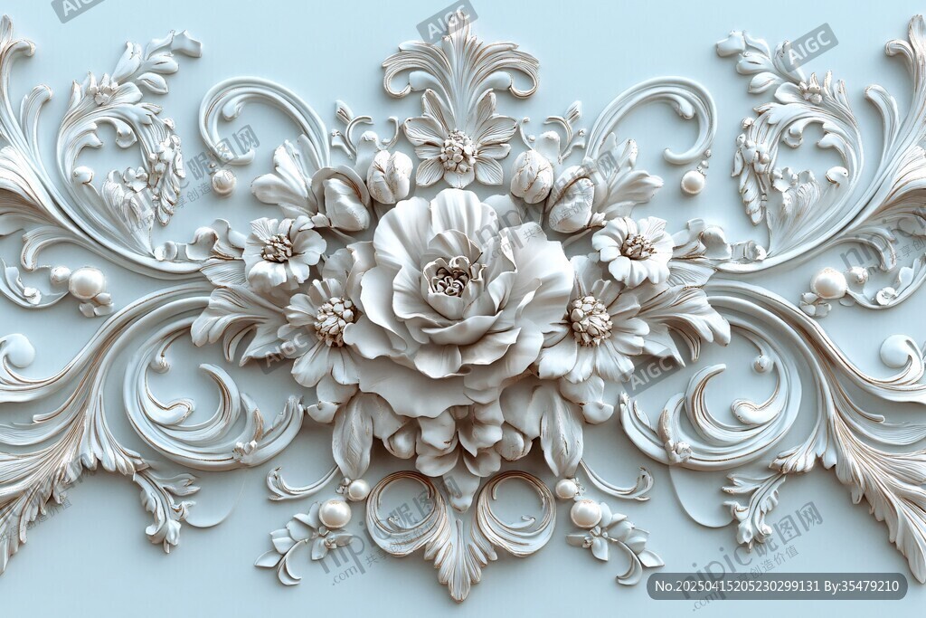 欧式浮雕花卉装饰艺术