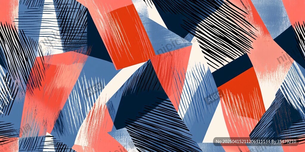 几何色块抽象艺术图案