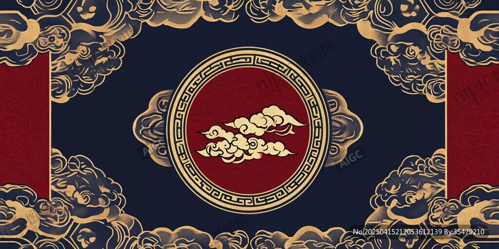 中式古典云纹传统图案背景