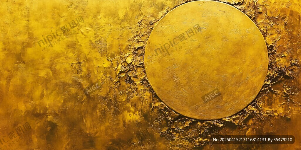金色圆形抽象艺术画作
