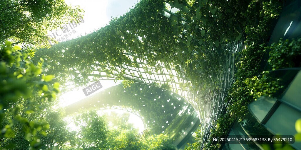 未来感绿植环绕的奇幻建筑