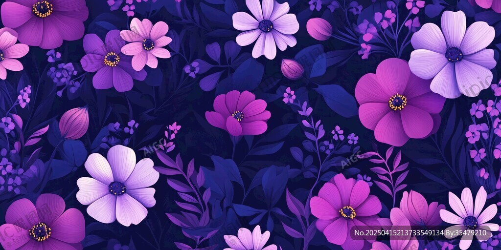 紫色花卉图案背景