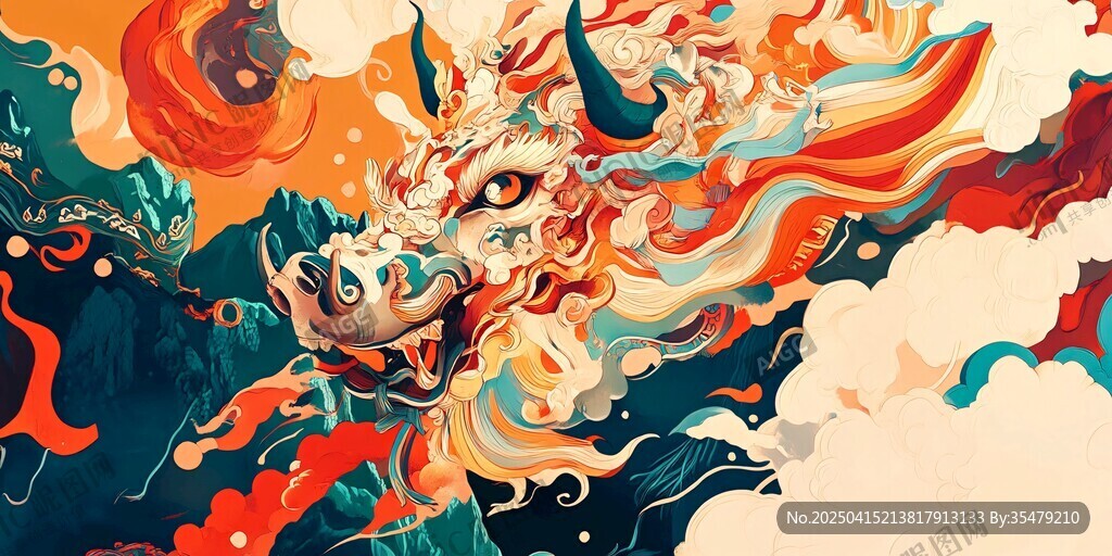 龙舞祥瑞绘奇幻国风图景