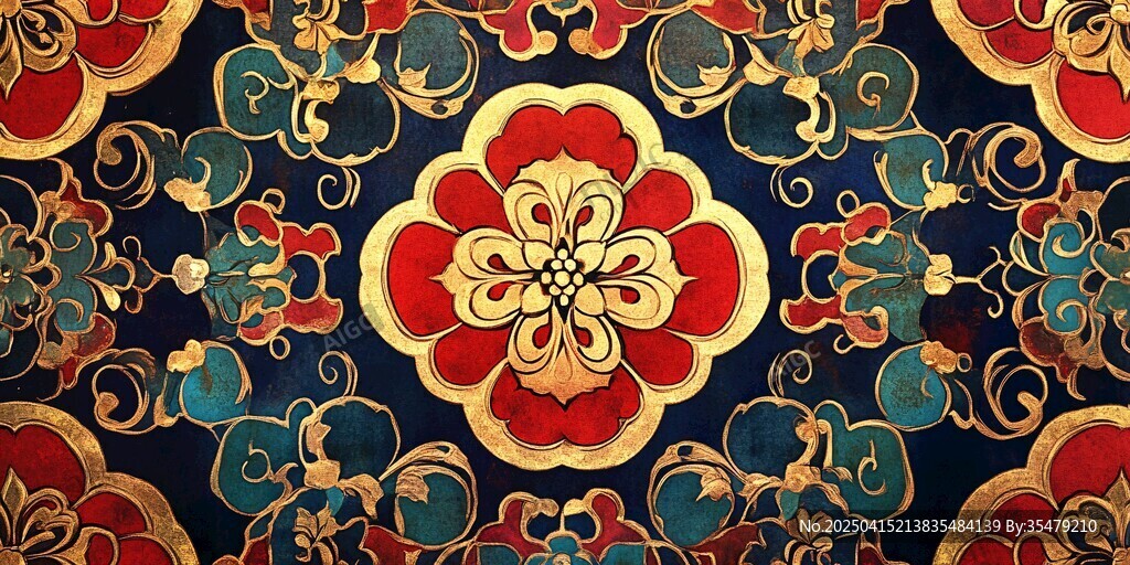 中式传统花卉纹样图案