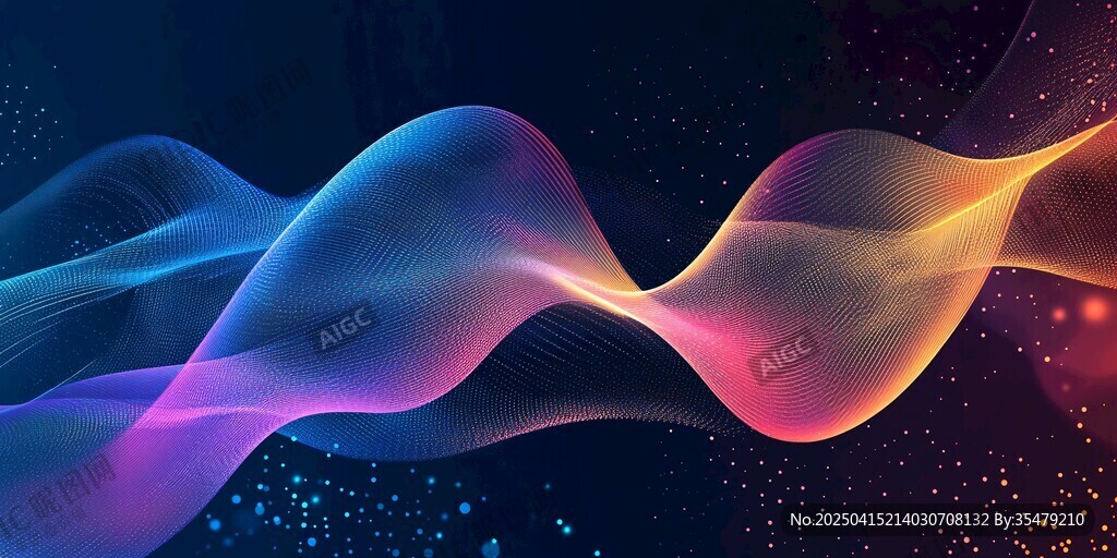 梦幻炫彩波浪背景图