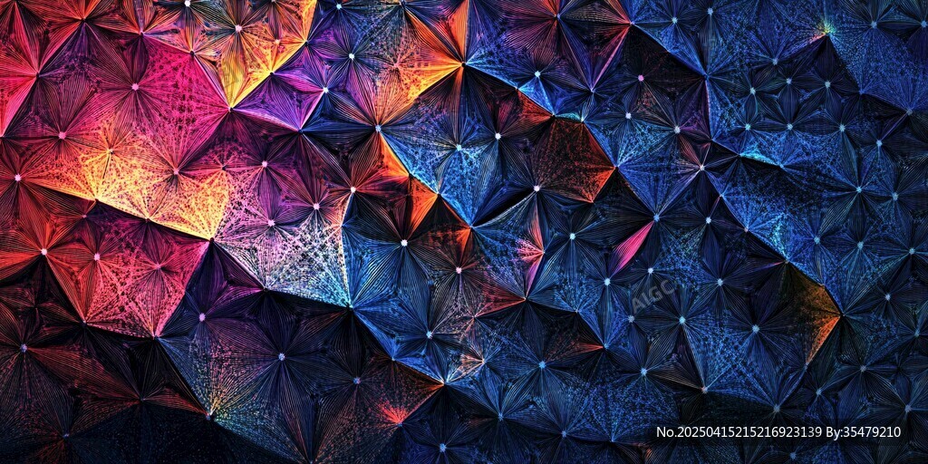 梦幻多彩几何立体图案