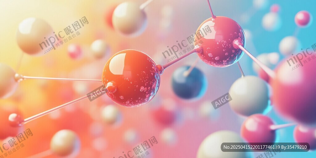 多彩分子结构微观世界图