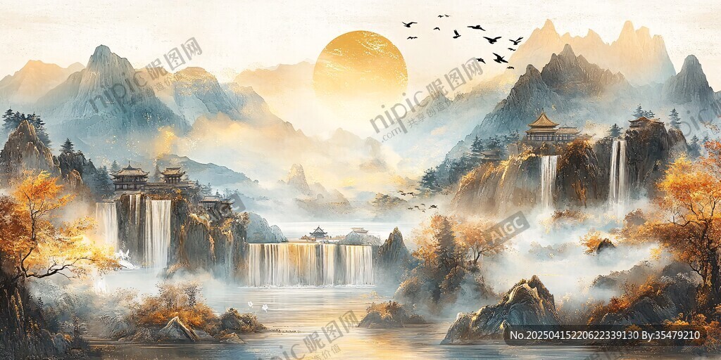 金秋山水间的诗意仙境