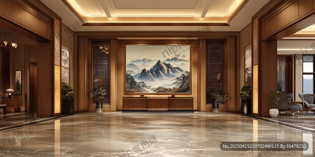 豪华中式风格大堂空间