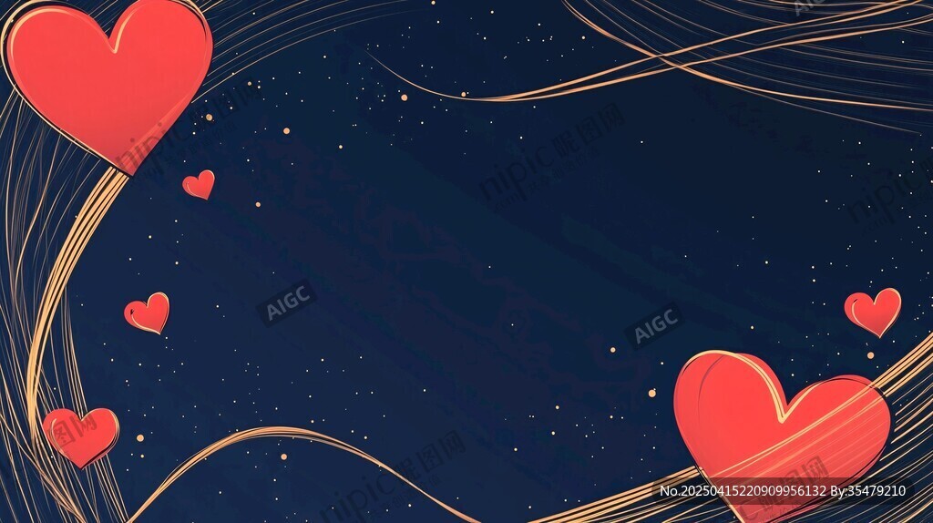 浪漫爱心星空背景图