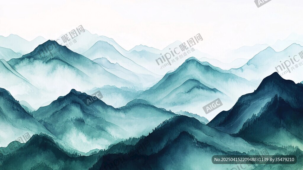 水墨山川意境图