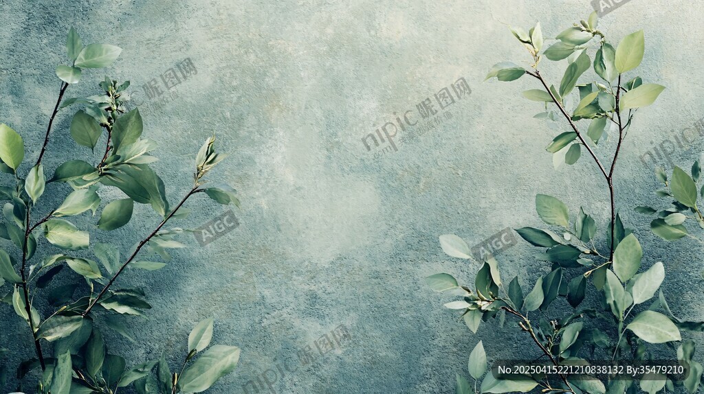 清新绿植背景图