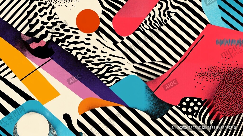 多彩抽象几何图案艺术