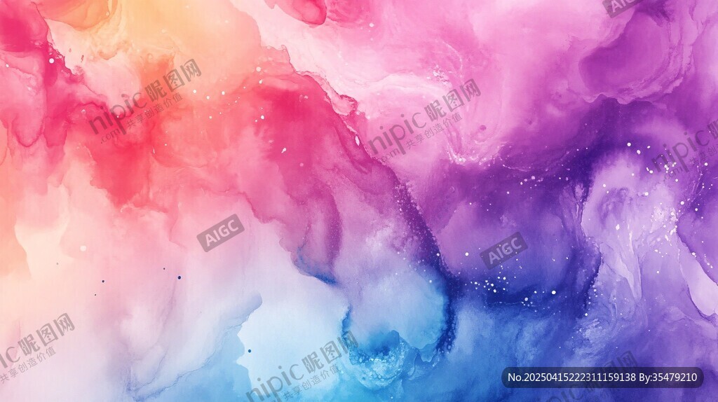 梦幻炫彩水彩背景图