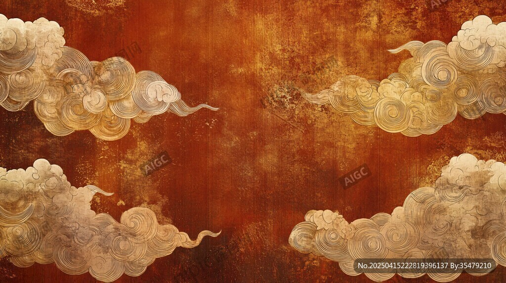 中式古风祥云背景图案
