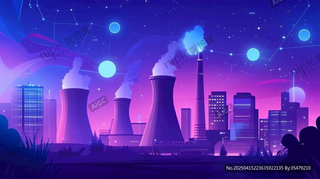 梦幻都市中的核能发电景观
