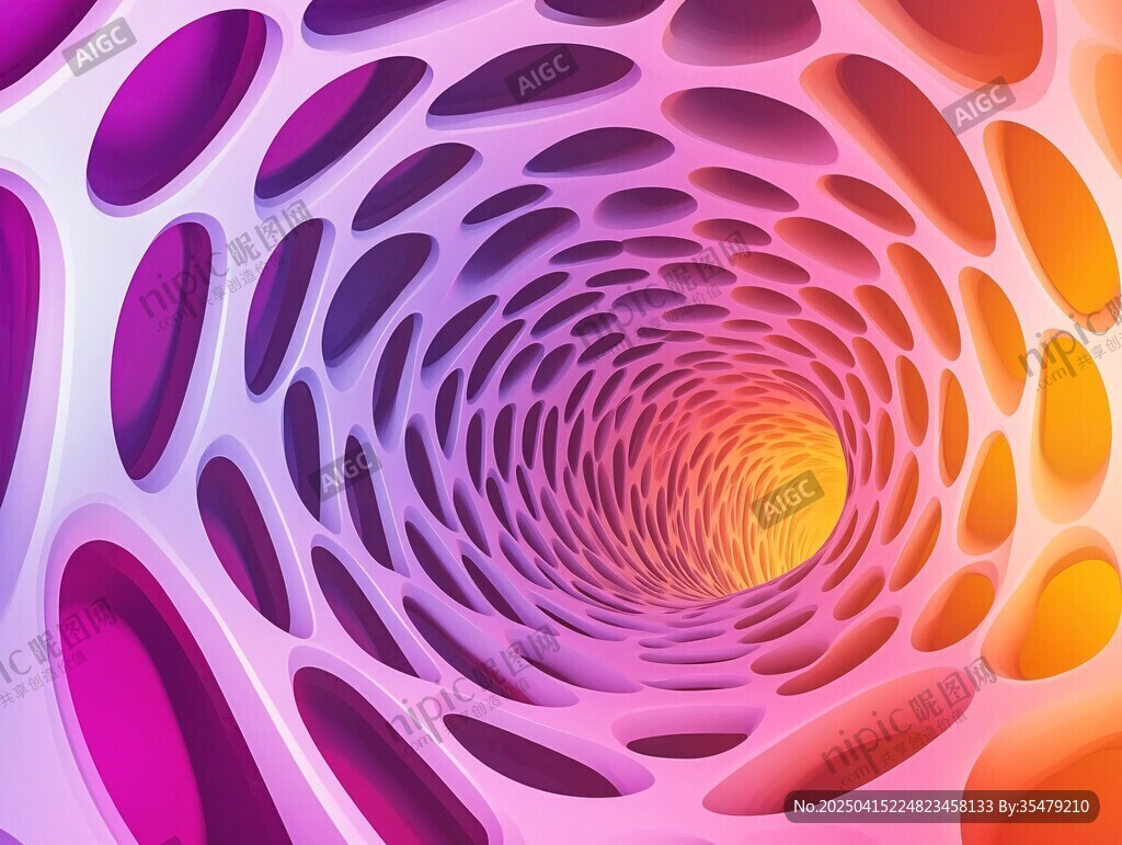 梦幻渐变立体孔洞图案