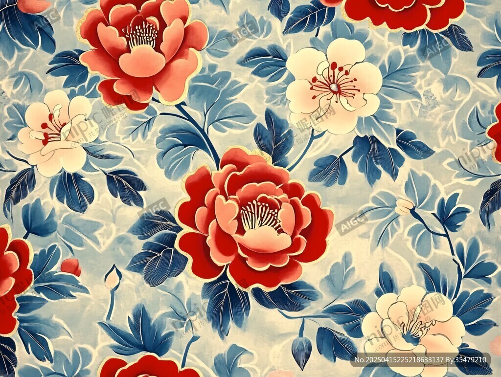 中式花卉图案 古典风纹样