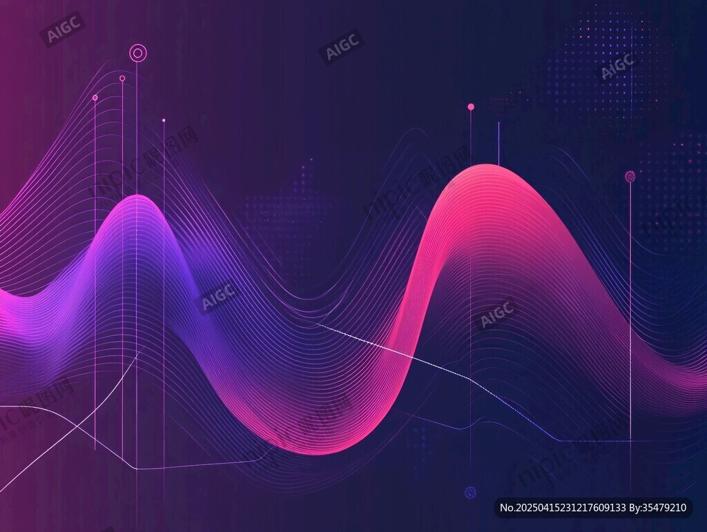 梦幻渐变科技感波形图案