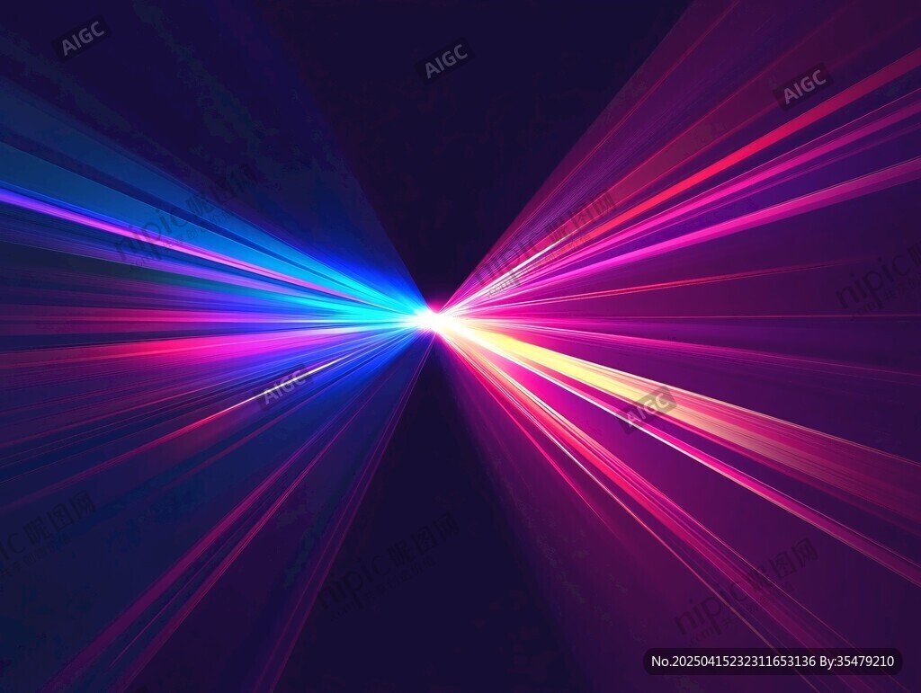 炫彩光线交汇梦幻背景