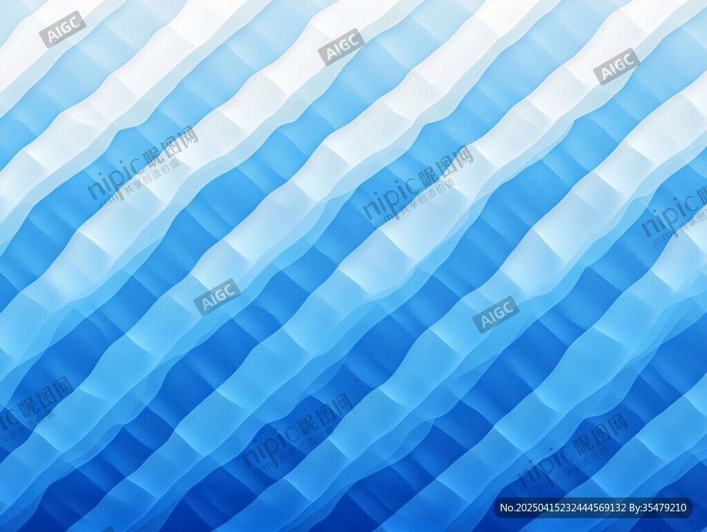 蓝色几何波浪渐变背景图