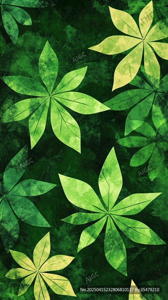 绿叶繁茂的自然图案背景