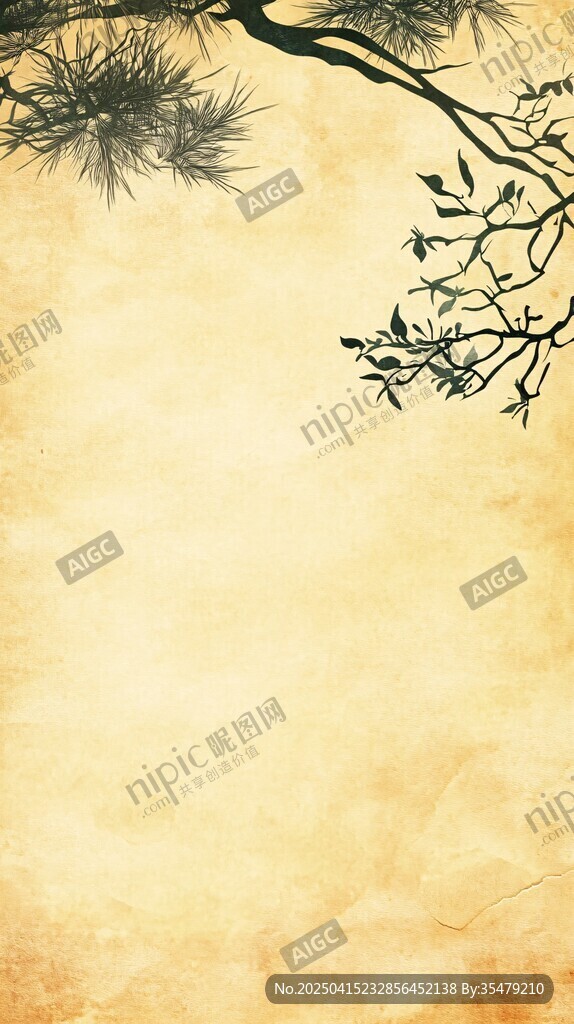 古风松枝纹理背景图