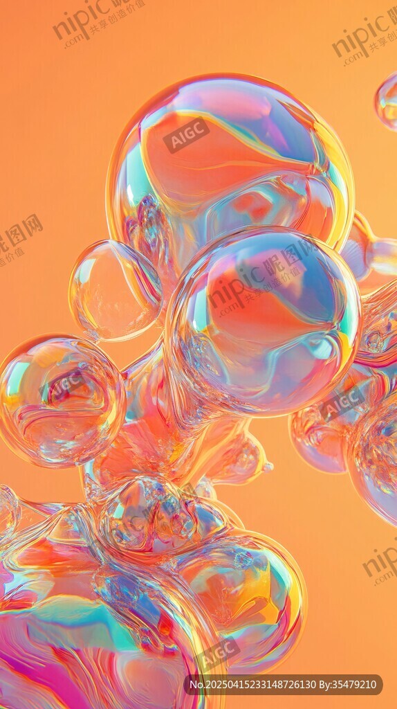梦幻炫彩气泡艺术画面