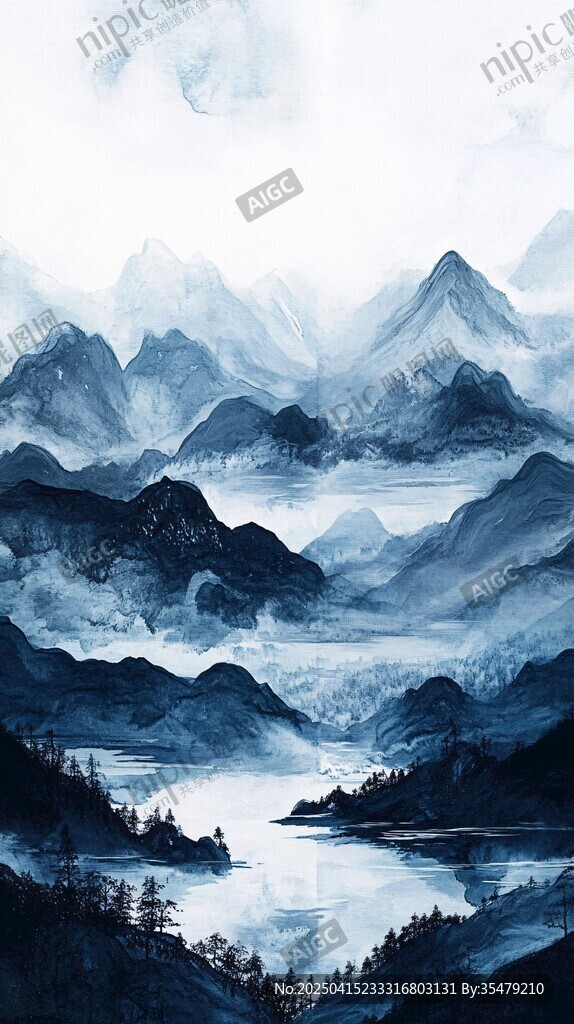 水墨山水间的静谧景致
