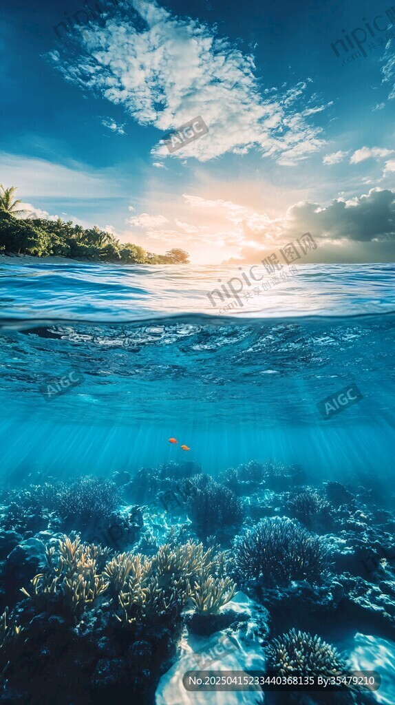 海底与海面的梦幻风光