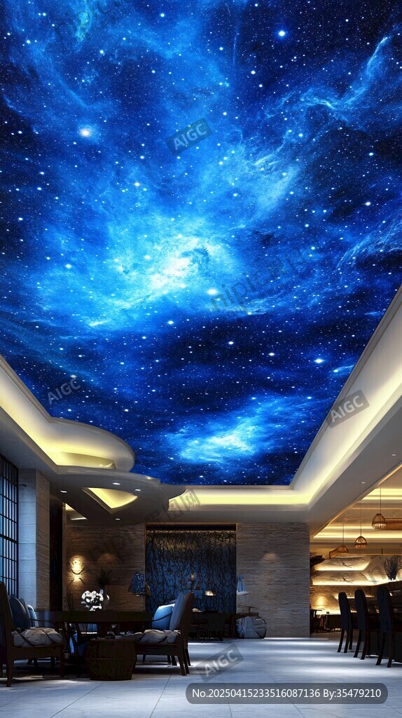 梦幻星空主题室内天花板