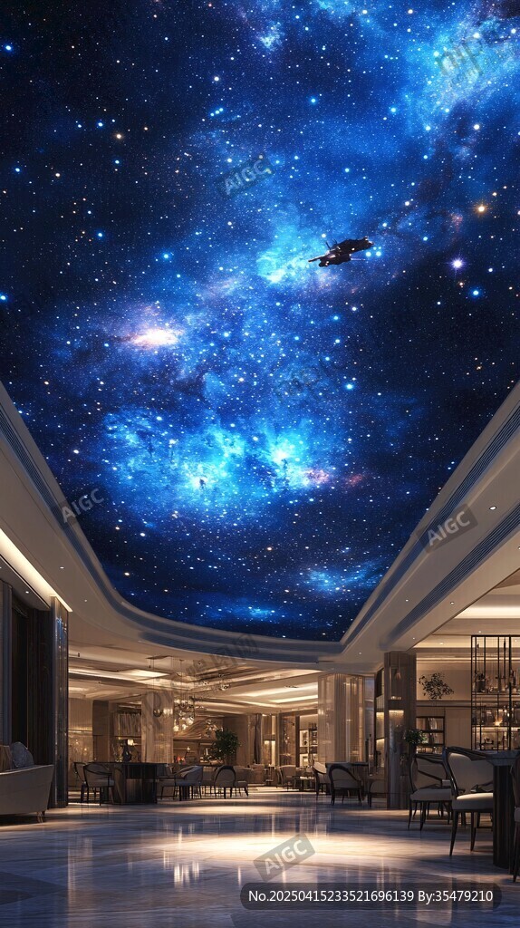 梦幻星空主题室内天花板
