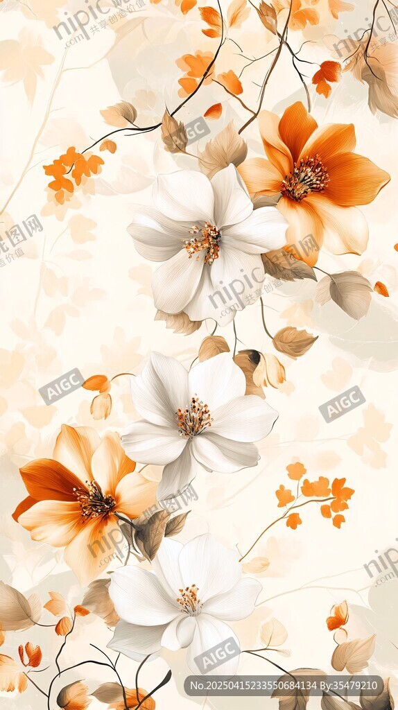 淡雅花卉背景图