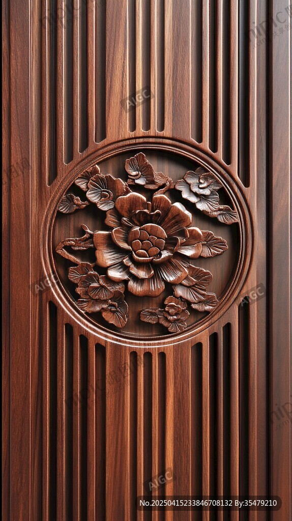 中式木雕门饰 精致雕花