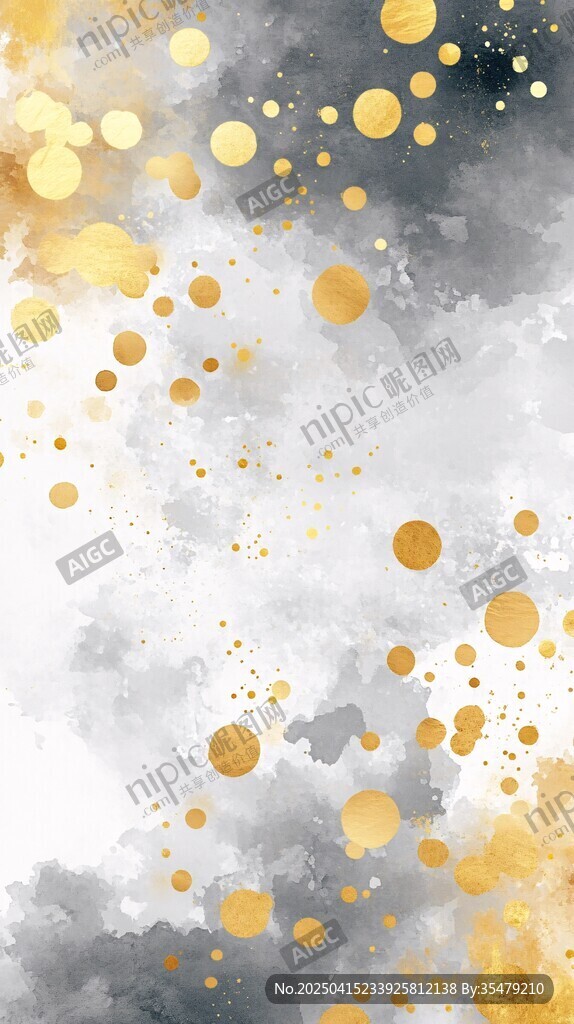 金灰水彩风圆点背景图案