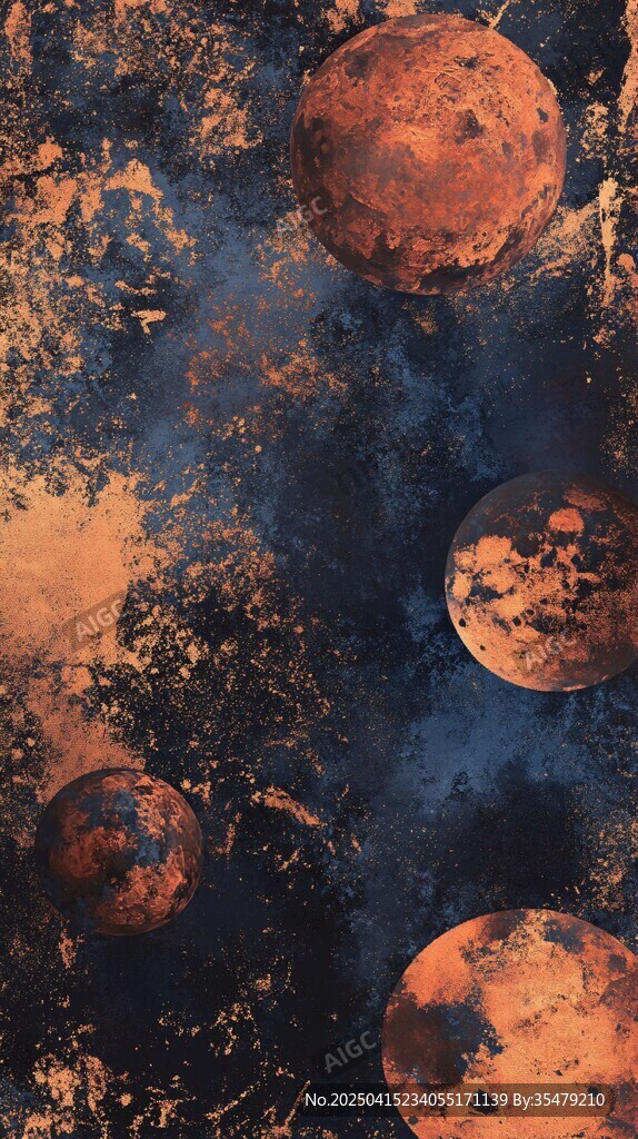 梦幻星球宇宙抽象艺术图景
