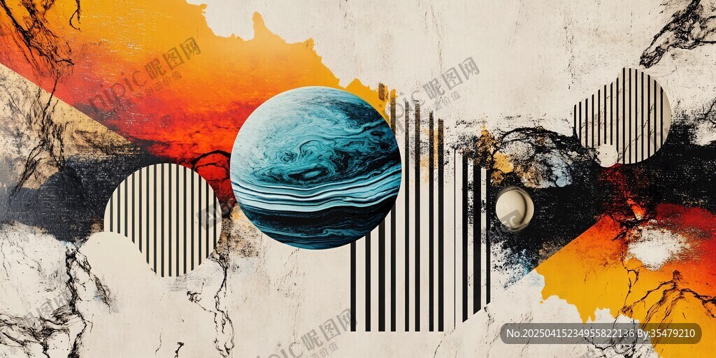 梦幻宇宙星球抽象艺术图景
