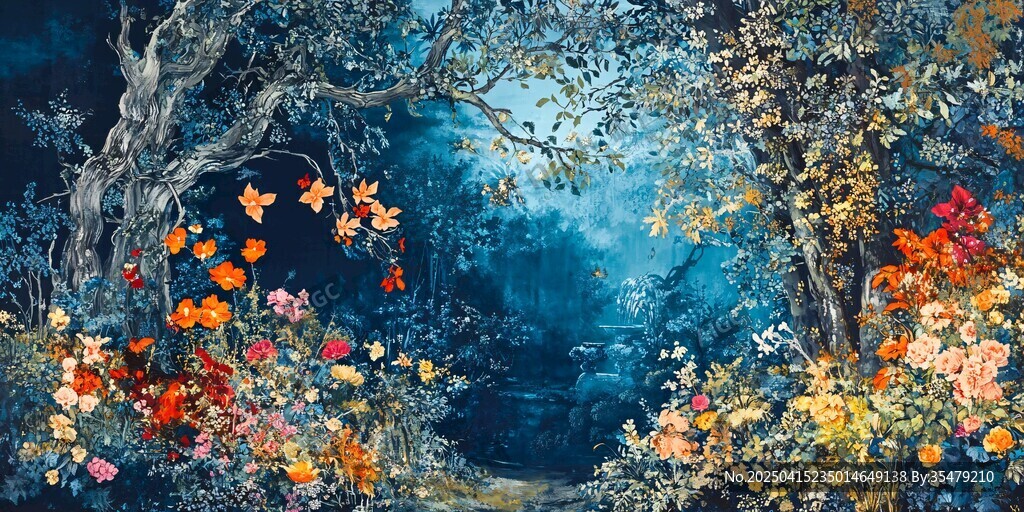梦幻森林花卉奇幻景象