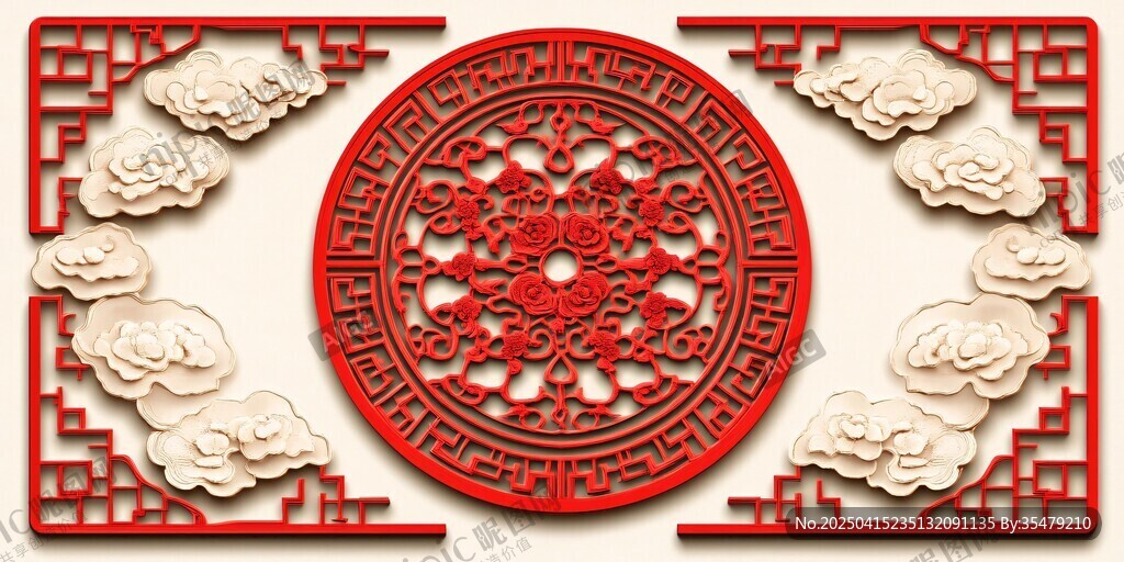 中式雕花装饰框